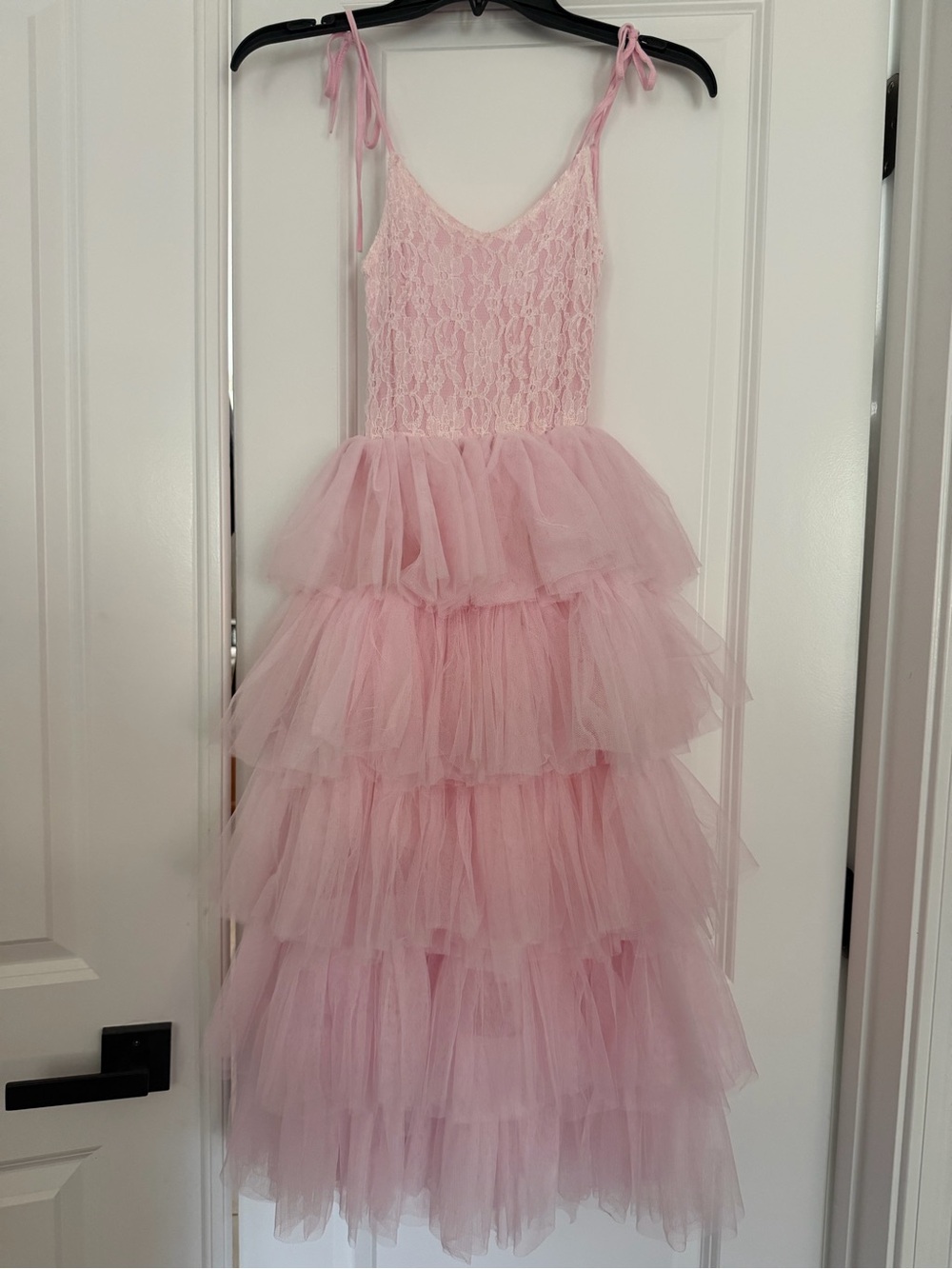 Girls Pink Tulle Layered Party Dress